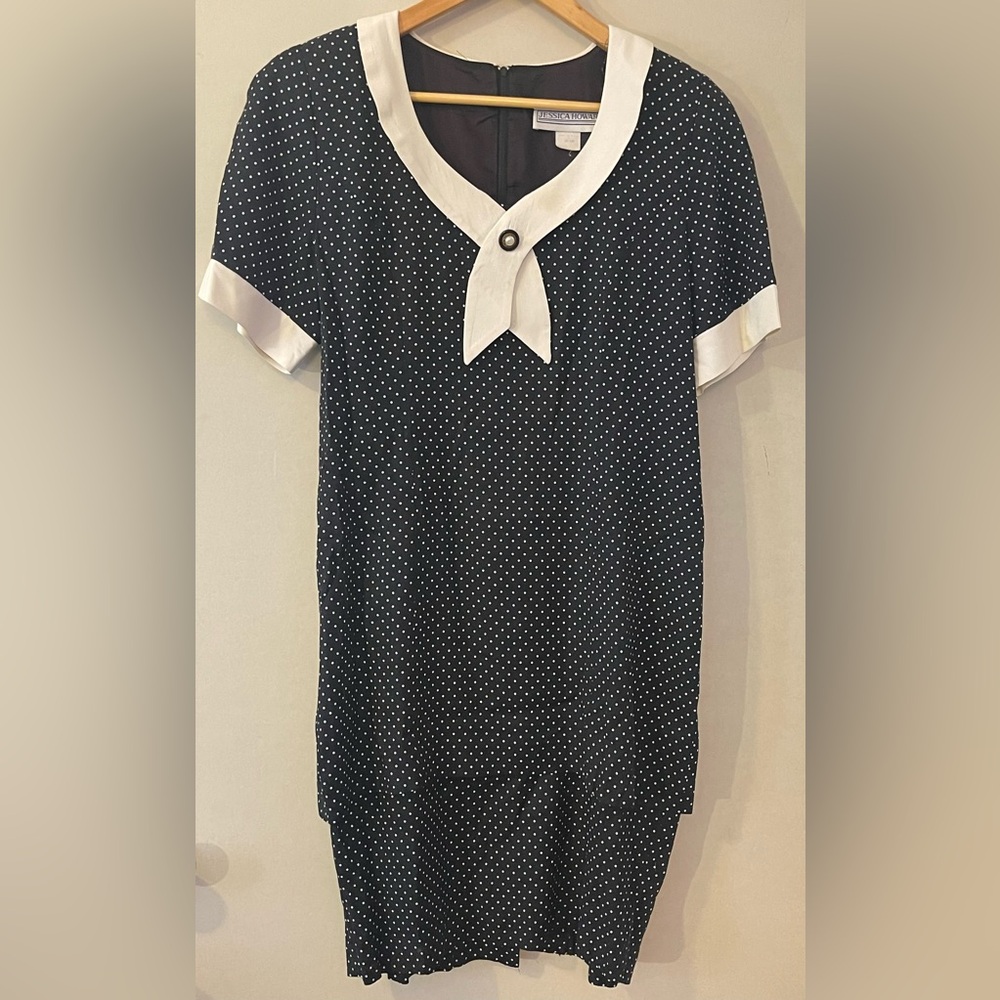 Black w/White Polka Dots Dress, Size 8